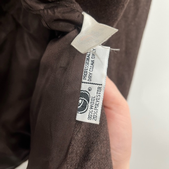 Womens Vintage Evan Picone Brown Wool Double Breasted Blazer Size 6 - Picture 9 of 13